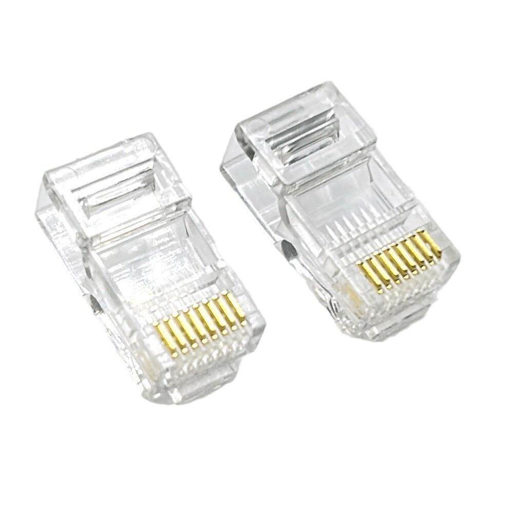 方贝RJ45超五类非屏蔽八芯三叉网线连接头插头8P8C水晶头