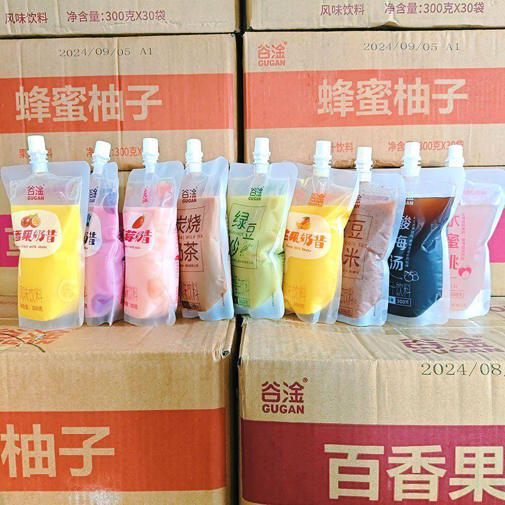 谷淦绿豆沙红豆薏米炭烧奶茶酸梅汤300g袋装饮料