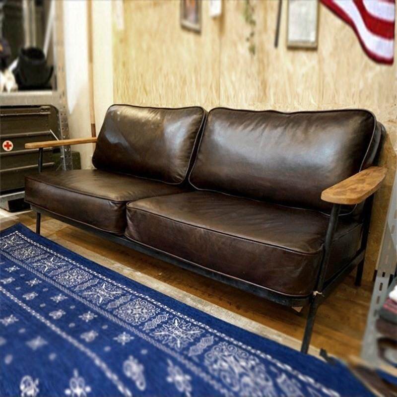 美式工业风铁艺沙发服装店复古工作室单人双人北欧皮艺酒吧椅卡座