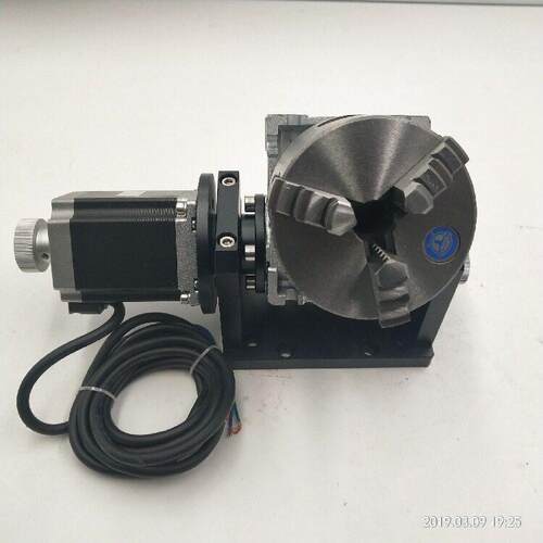 激光打标焊接机切割电动旋转夹具台D125D160卡盘氩弧焊机治具