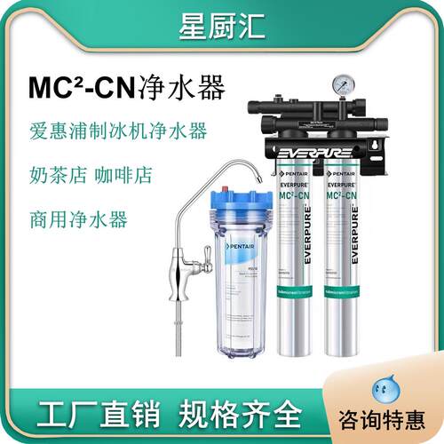 美国爱惠浦MC2净水器双联奶茶店咖啡制冰机大流量直饮商用过滤器