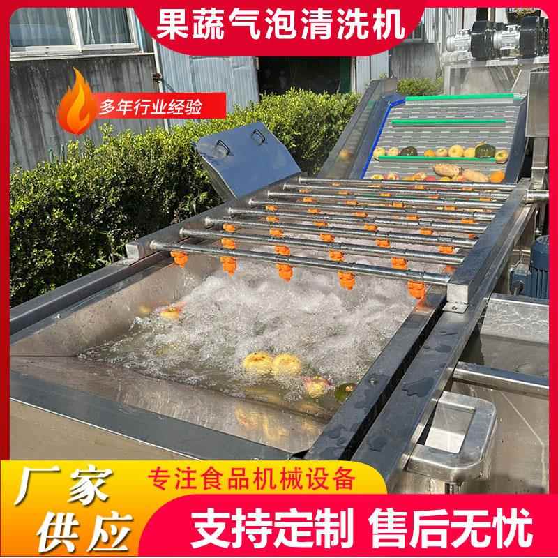 苹果气泡清洗机 全自动蓝莓喷淋清洗机水浴式鼓泡翻滚草莓清洗机