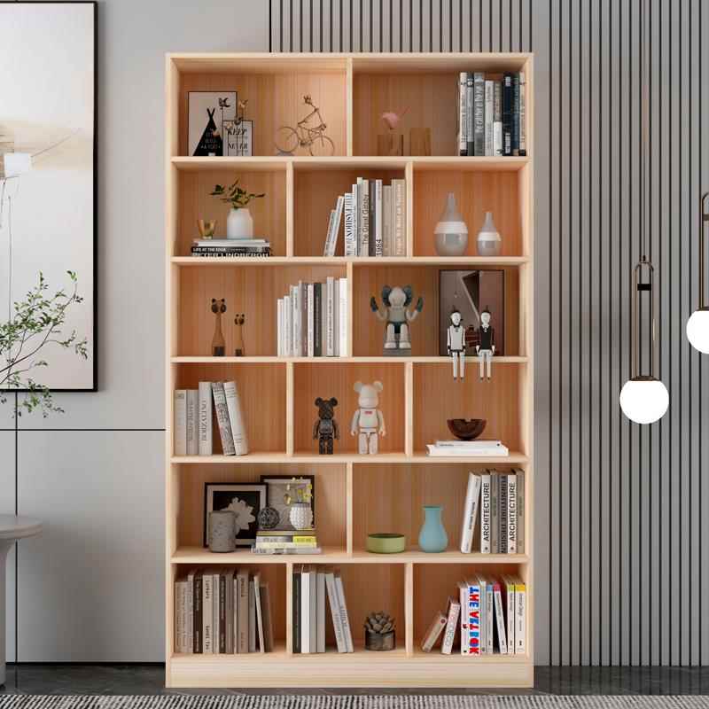 可定制实木松木简约现代落地置物储物儿童经济型书架书柜自由组合