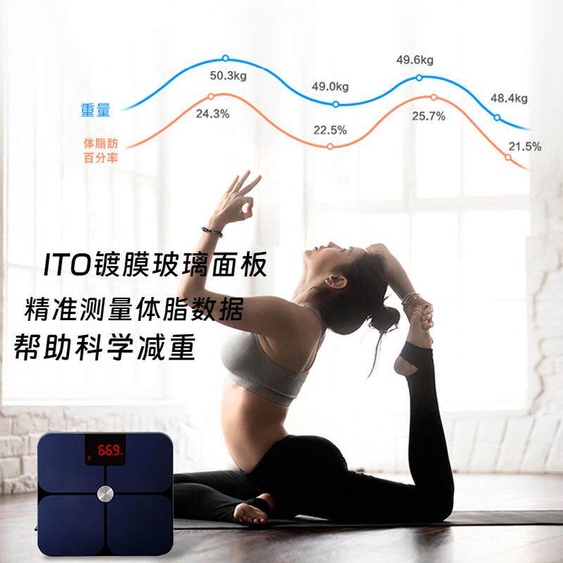 新款直销健康管理好身材智能体脂秤，精准测体重 脂肪 卡路里 水