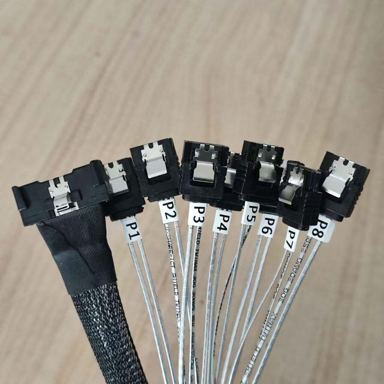 LP 8X SAS MCIO SFF-8654 8I转一分八 8*sata硬盘背板数据线