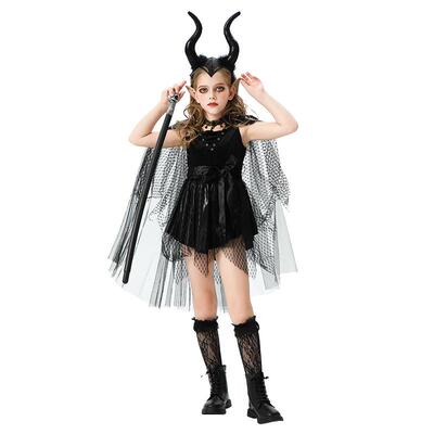 Kids Witch Dark Fairy Vampire Dress, Halloween Performance
