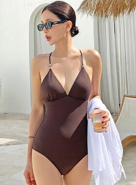 Women's beach swimsuit with one-piece bikini camisole,