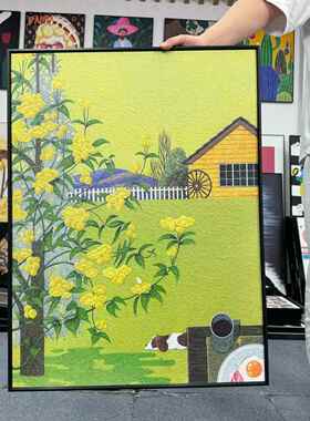 现代简约小清新花卉客厅装饰画原木奶油风G019马蒂斯绿色6080