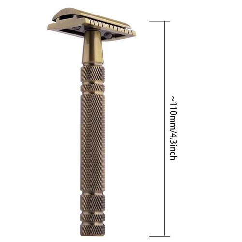 新铜制手动剃须刀老式双面剃须刀家长专用剃须刀