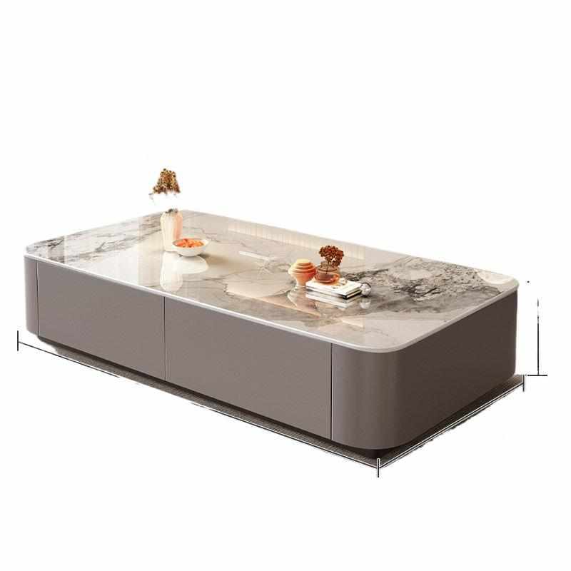 岩板茶几客厅家用小户型新款现代简约实木落地茶几电视柜组合