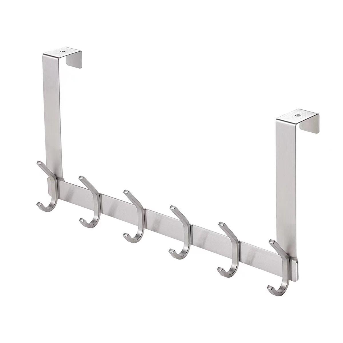 304不锈钢门后挂钩无痕免钉衣帽挂架卧室门背式挂钩门上置物架