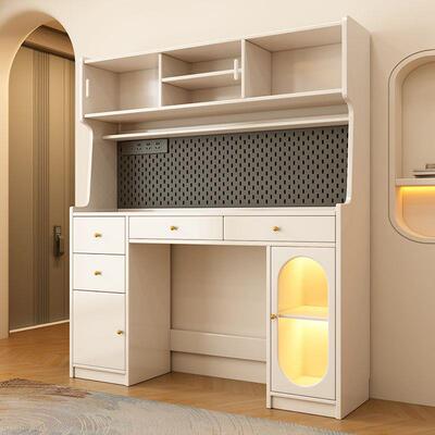 小户型靠墙隐形多餐功能TIW储物柜奶餐油风全木边柜折叠桌实一体