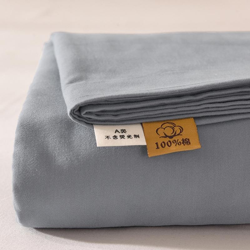 新款高档A类纯色加厚全棉磨毛床单人简约日式单件被单家用单双人