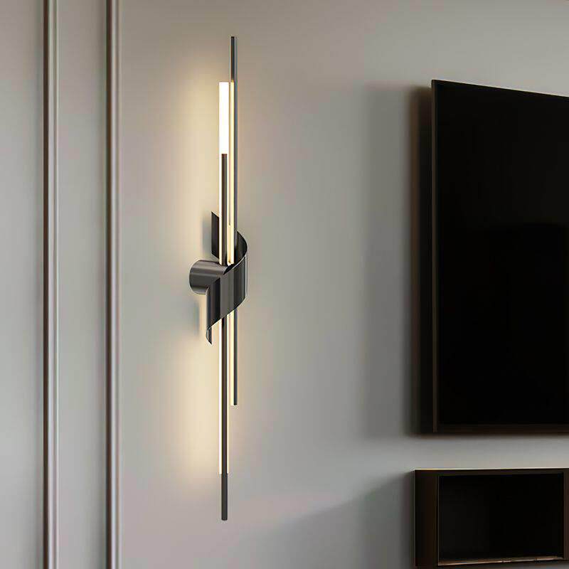 北欧极简轻奢长条壁灯简约现代客厅电视背景墙卧室床头镜前格栅灯