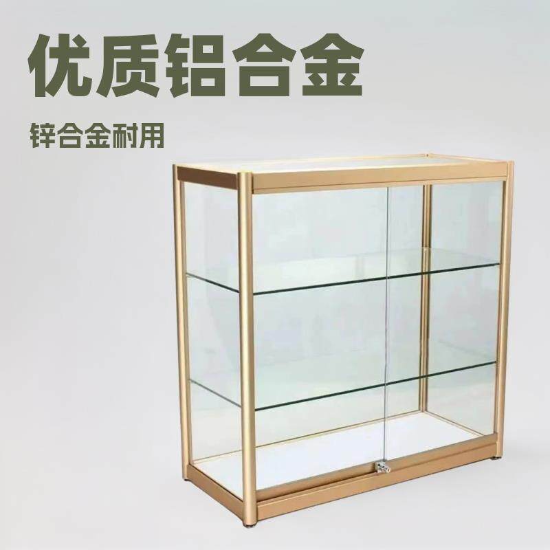 金色新款货柜组装铝合金玻璃展示柜矮柜厂家直销质优价廉