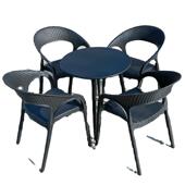 户外桌椅组合碳钢小圆桌阳台奶茶店咖啡厅商用休息区洽谈塑料套装