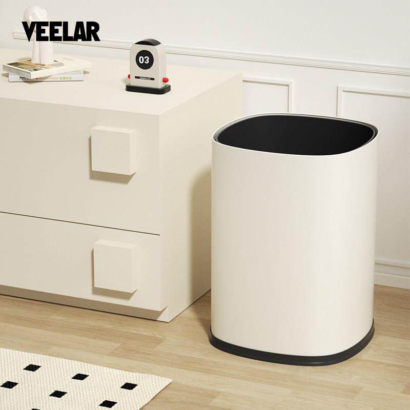 VEELAR无盖垃圾桶2025新款轻奢高档家用厨房卧室化妆室客厅高颜值