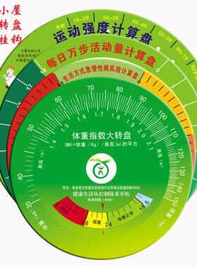 BMI体重指数转盘 健康自测壁挂式腰臀比计算盘 饮食运动平衡换算