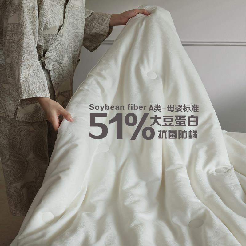 高端 抗菌50%大豆蛋白纤维被子被芯A类 保暖柔软春秋被双人冬被