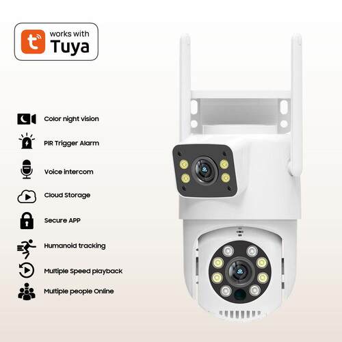 跨境涂鸦Tuya枪球监控摄像头夜视清室外无线WiFi远程对讲监控器