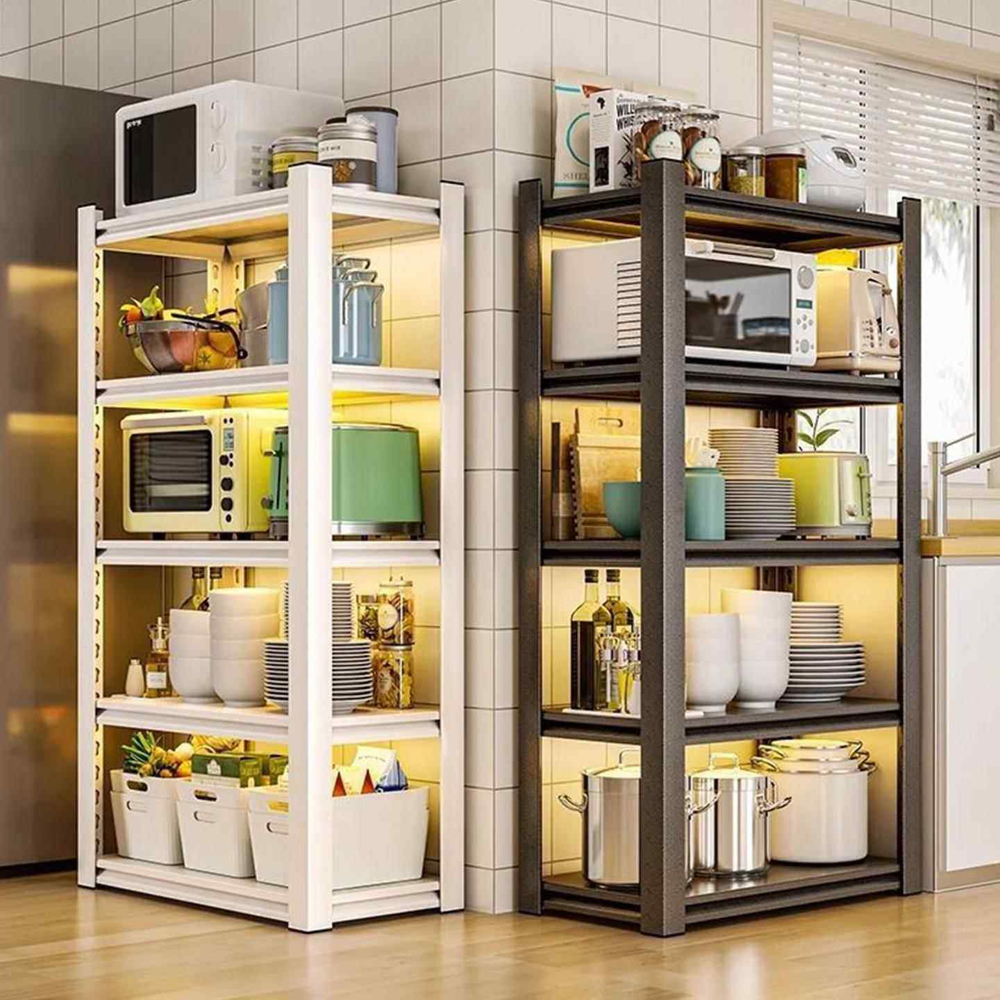 厨房置物架落地多层微波炉收纳层架多功能家用调味罐架烤箱锅架置,厨房/烹饪用具,微波炉置物架,淘宝优惠券,粉丝福利购,淘宝优惠卷