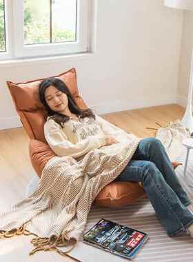 单人日式榻榻米飘窗懒人沙发床上靠背椅宿舍学生家用扶手椅厂