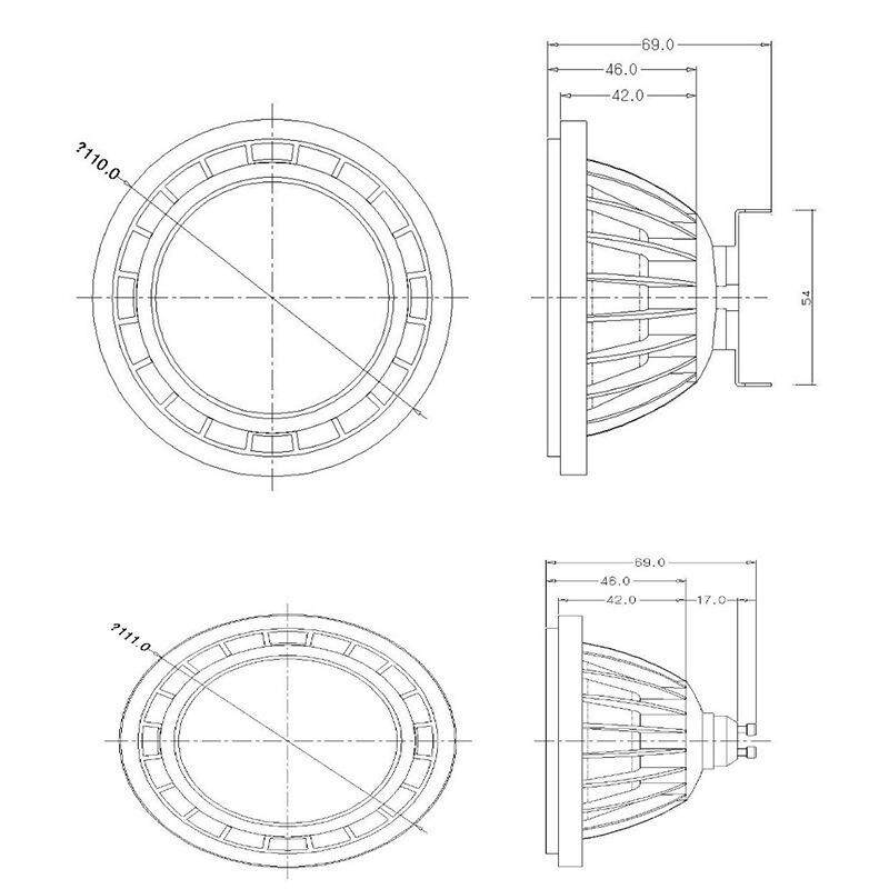 外贸货源AR111 SMD15W高亮12V 220vLED豆胆灯G53 GU10射灯