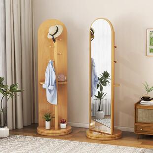 穿衣镜家用全身落地镜家用卧室挂衣架一体落地式 异形试衣镜