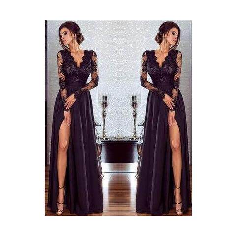 Long skirt lace evening dress, trendy women's dress