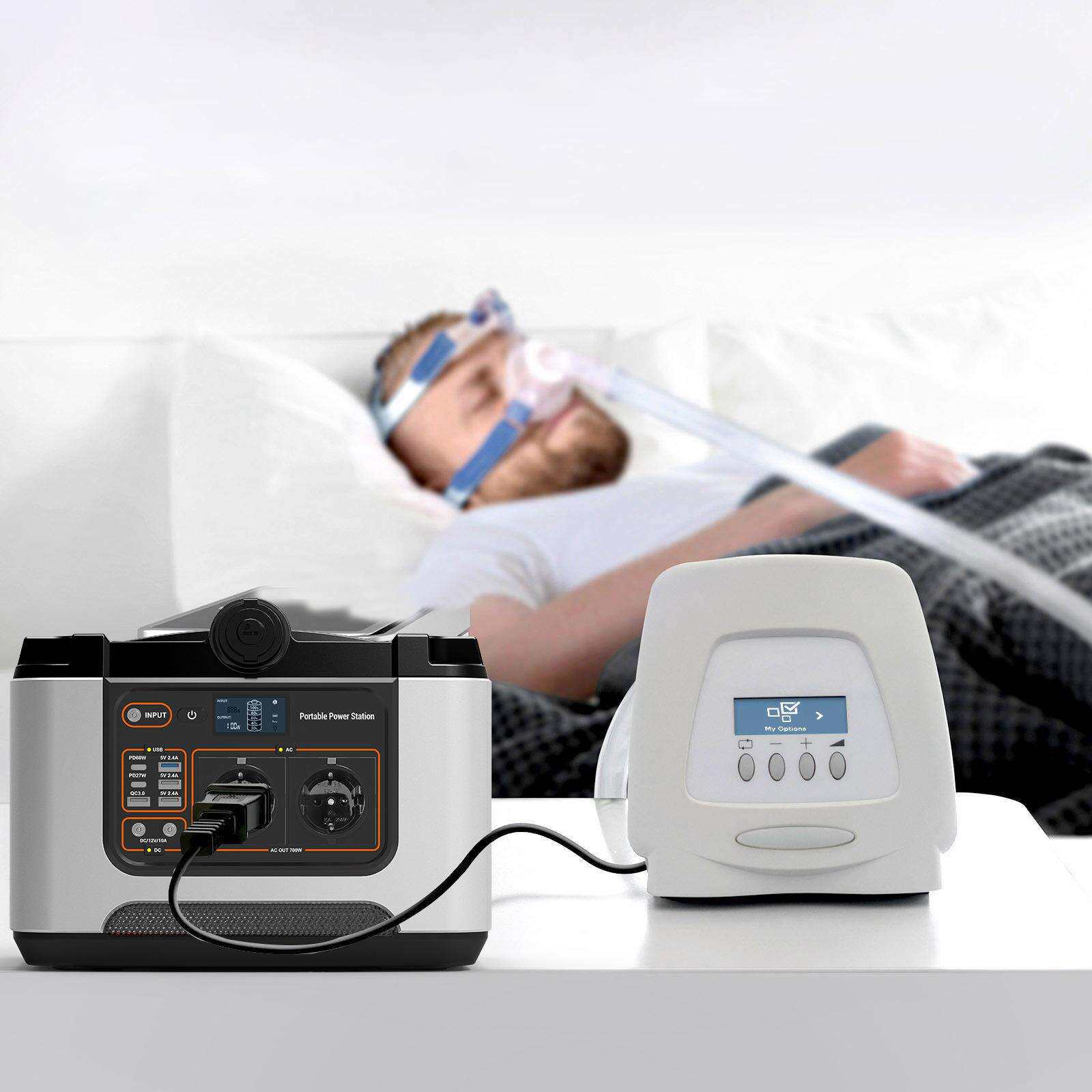 新款700W储能电源正弦波户外电源欧规220V大容量648Wh快充PD60W