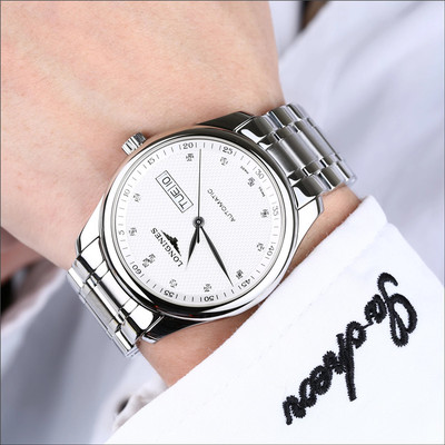 一口价[9.8新]浪琴自动机械手表男表精钢镶钻名匠L2.755.4.77.6