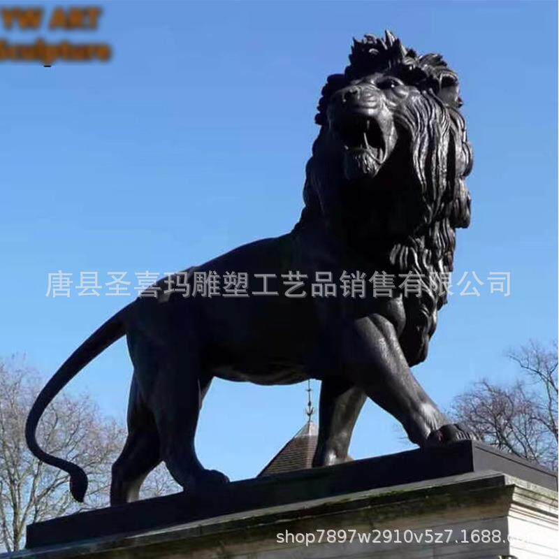 大型铸铜狮子雕塑 纯铜欧式西洋狮 银行汇丰爬狮酒店小区门口摆件