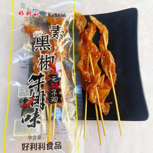 好利利素黑椒牛排味老式大撸串辣串麻辣8090怀旧甜辣豆制品小零食