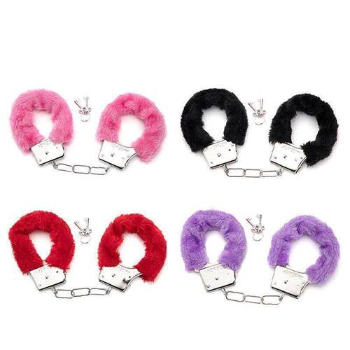 Plush Handcuffs With Key Wrist Brace Anklet Bracelet Adult