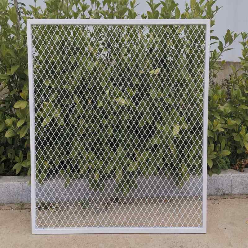 复古工业风铁网格网墙菱形铁丝网铁艺网片屏风隔断墙铁艺网格吊顶