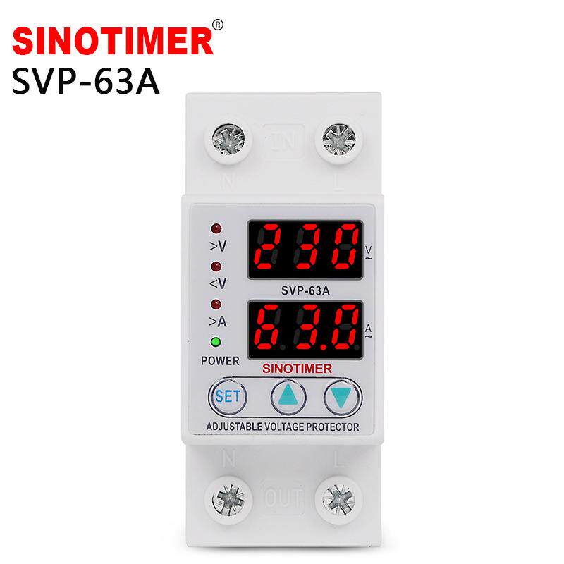SVP-63A单相可调自复式智能限流过欠压保护器LED双显自动复位220V