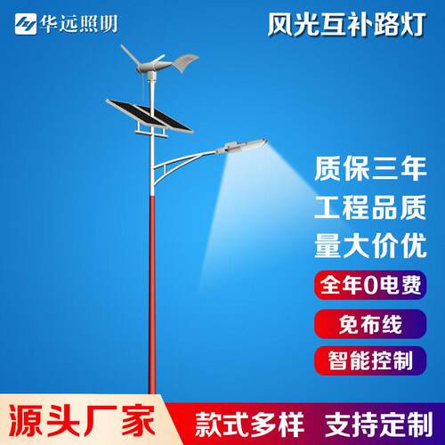 太阳能路灯杆厂家10米11米100W风光互补路灯公路风光互补led路灯