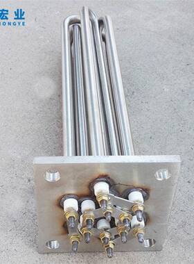 供应模温机电热管 304不锈钢方法兰加热管 220V380V6KW法兰电加热