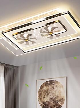202家6新款LED吸风扇灯带扇页摇头用719顶厅客灯卧室智能中山灯具
