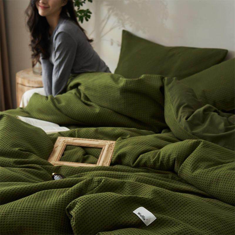 Waffle Bedding sets Bedsheet Bed Sheet set Duvet cover 4pc