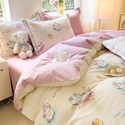 纯棉AIU磨毛被2套10x2500x30220x240双人180全棉被1.5罩纯棉磨毛