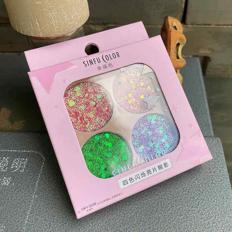 亮片啫喱儿童舞台表演眼影盘闪粉珠光星星眼角贴片装饰眼妆大亮片