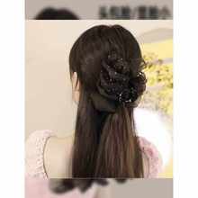 头花盘发抓夹女2023新款后脑勺发夹高级感发量少高端头发夹子神器