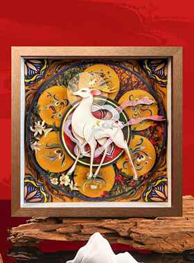 高档福鹿福禄创意桌面摆件非遗手工艺品招财礼长品新中式客装厅送