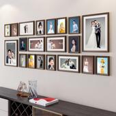 实木照片墙装 饰相框挂墙创意组合公司企业文化墙客厅墙面大相片墙