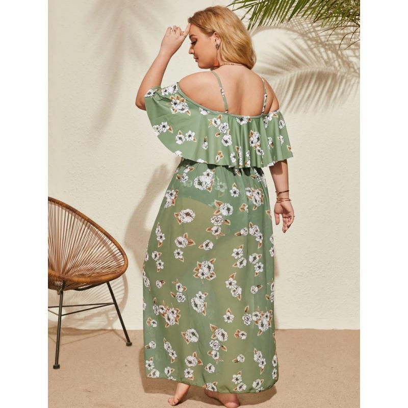 swimsuit three-piece size plus skirt tulle a with bikini
