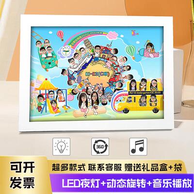 时光独白音乐旋转相框情侣生日纪念礼物团队定制创意离职告别礼物