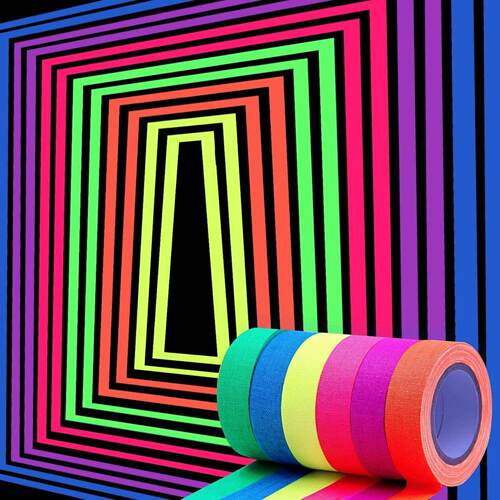 UV Glow Tape Neon Party ters Glow in the Dark Black Light Re