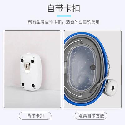 直销新款钓鱼桶箱蓝色多种功能海钓塑料氧气泵便携式矶钓桶手提活