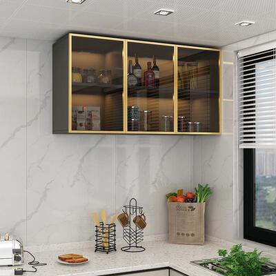 定制厨房阳卧台浴柜室室玻璃吊柜墙228柜橱壁柜壁墙上储物柜顶柜